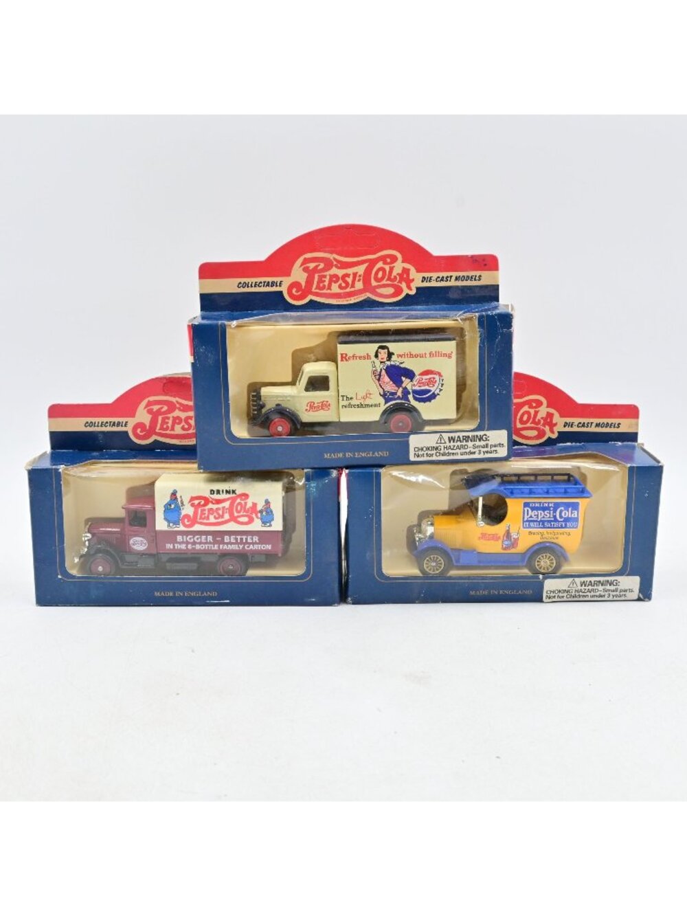 Pepsi-Cola Lledo Days Gone Diecast Delivery Truck Lot Of 3 Vintage Boxed England